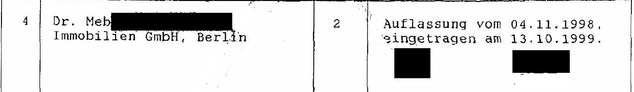 Grundbuchauszug - Dr. MEB